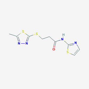 molecular formula C9H10N4OS3 B5172300 3-[(5-methyl-1,3,4-thiadiazol-2-yl)thio]-N-1,3-thiazol-2-ylpropanamide 