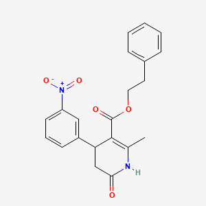 molecular formula C21H20N2O5 B5172328 2-phenylethyl 2-methyl-4-(3-nitrophenyl)-6-oxo-1,4,5,6-tetrahydro-3-pyridinecarboxylate 