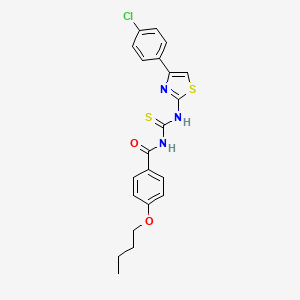 molecular formula C21H20ClN3O2S2 B5172349 4-butoxy-N-({[4-(4-chlorophenyl)-1,3-thiazol-2-yl]amino}carbonothioyl)benzamide 