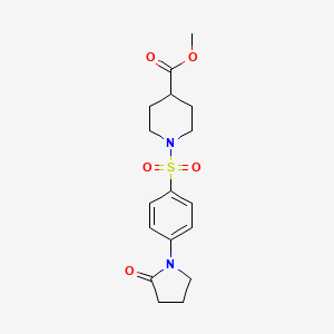 molecular formula C17H22N2O5S B5172359 methyl 1-{[4-(2-oxo-1-pyrrolidinyl)phenyl]sulfonyl}-4-piperidinecarboxylate 