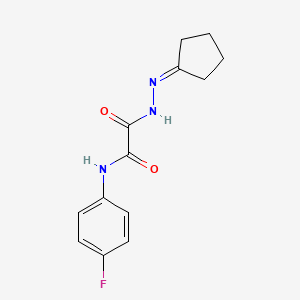 2-(2-cyclopentylidenehydrazino)-N-(4-fluorophenyl)-2-oxoacetamide