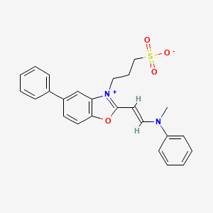 molecular formula C25H24N2O4S B5172386 3-(2-{2-[methyl(phenyl)amino]vinyl}-5-phenyl-1,3-benzoxazol-3-ium-3-yl)-1-propanesulfonate 