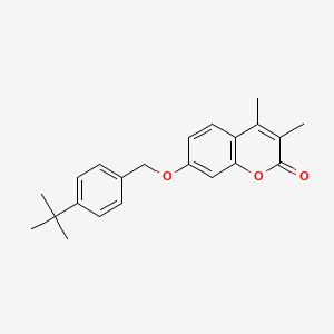 molecular formula C22H24O3 B5172399 7-[(4-tert-butylbenzyl)oxy]-3,4-dimethyl-2H-chromen-2-one 