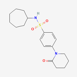 molecular formula C18H26N2O3S B5172438 N-cycloheptyl-4-(2-oxo-1-piperidinyl)benzenesulfonamide 