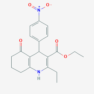 ethyl 2-ethyl-4-(4-nitrophenyl)-5-oxo-1,4,5,6,7,8-hexahydro-3-quinolinecarboxylate