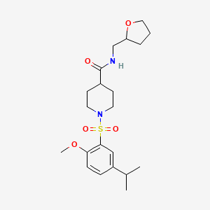 molecular formula C21H32N2O5S B5172486 1-[(5-isopropyl-2-methoxyphenyl)sulfonyl]-N-(tetrahydro-2-furanylmethyl)-4-piperidinecarboxamide 