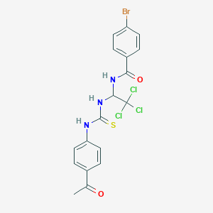molecular formula C18H15BrCl3N3O2S B5172491 N-[1-({[(4-acetylphenyl)amino]carbonothioyl}amino)-2,2,2-trichloroethyl]-4-bromobenzamide CAS No. 303062-67-1