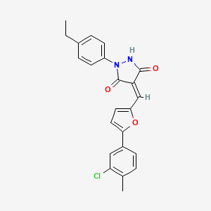 molecular formula C23H19ClN2O3 B5172505 4-{[5-(3-chloro-4-methylphenyl)-2-furyl]methylene}-1-(4-ethylphenyl)-3,5-pyrazolidinedione 