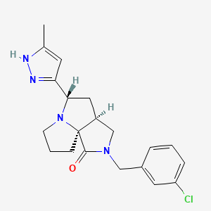 molecular formula C20H23ClN4O B5172509 (3aS*,5S*,9aS*)-2-(3-chlorobenzyl)-5-(3-methyl-1H-pyrazol-5-yl)hexahydro-7H-pyrrolo[3,4-g]pyrrolizin-1(2H)-one 