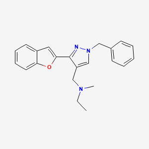 molecular formula C22H23N3O B5172542 N-{[3-(1-benzofuran-2-yl)-1-benzyl-1H-pyrazol-4-yl]methyl}-N-methylethanamine 