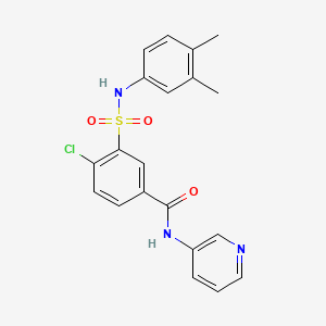 molecular formula C20H18ClN3O3S B5172580 4-chloro-3-{[(3,4-dimethylphenyl)amino]sulfonyl}-N-3-pyridinylbenzamide 