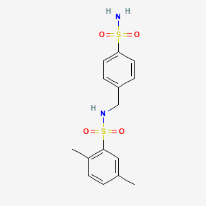 molecular formula C15H18N2O4S2 B5172582 N-[4-(aminosulfonyl)benzyl]-2,5-dimethylbenzenesulfonamide 