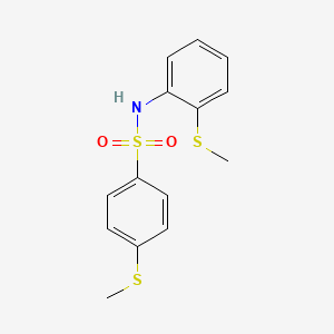 molecular formula C14H15NO2S3 B5172592 4-(methylthio)-N-[2-(methylthio)phenyl]benzenesulfonamide 