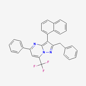 molecular formula C30H20F3N3 B5172640 2-benzyl-3-(1-naphthyl)-5-phenyl-7-(trifluoromethyl)pyrazolo[1,5-a]pyrimidine 