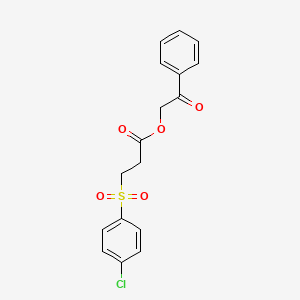2-oxo-2-phenylethyl 3-[(4-chlorophenyl)sulfonyl]propanoate