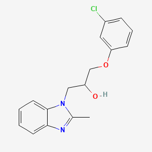 molecular formula C17H17ClN2O2 B5172664 1-(3-chlorophenoxy)-3-(2-methyl-1H-benzimidazol-1-yl)-2-propanol 