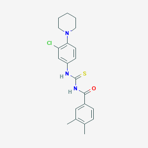 molecular formula C21H24ClN3OS B5172672 N-({[3-chloro-4-(1-piperidinyl)phenyl]amino}carbonothioyl)-3,4-dimethylbenzamide 