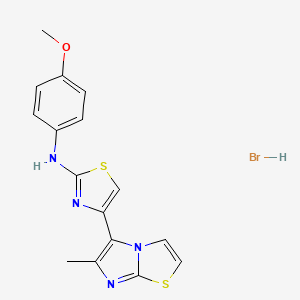 molecular formula C16H15BrN4OS2 B5172684 N-(4-methoxyphenyl)-4-(6-methylimidazo[2,1-b][1,3]thiazol-5-yl)-1,3-thiazol-2-amine 