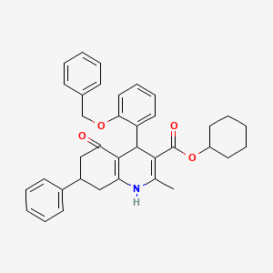 molecular formula C36H37NO4 B5172692 cyclohexyl 4-[2-(benzyloxy)phenyl]-2-methyl-5-oxo-7-phenyl-1,4,5,6,7,8-hexahydro-3-quinolinecarboxylate 