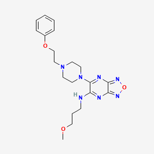 molecular formula C20H27N7O3 B5172698 N-(3-methoxypropyl)-6-[4-(2-phenoxyethyl)-1-piperazinyl][1,2,5]oxadiazolo[3,4-b]pyrazin-5-amine 