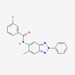 molecular formula C20H15ClN4O B5172706 3-chloro-N-(6-methyl-2-phenyl-2H-1,2,3-benzotriazol-5-yl)benzamide 