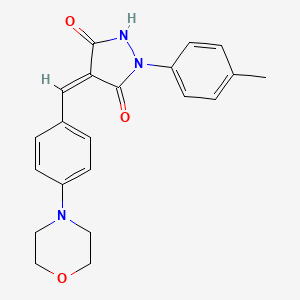 molecular formula C21H21N3O3 B5172713 1-(4-methylphenyl)-4-[4-(4-morpholinyl)benzylidene]-3,5-pyrazolidinedione 