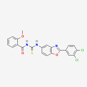 molecular formula C22H15Cl2N3O3S B5172721 N-({[2-(3,4-dichlorophenyl)-1,3-benzoxazol-5-yl]amino}carbonothioyl)-2-methoxybenzamide 