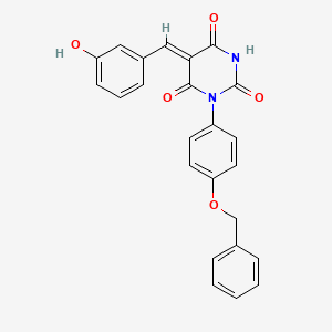 molecular formula C24H18N2O5 B5172728 1-[4-(benzyloxy)phenyl]-5-(3-hydroxybenzylidene)-2,4,6(1H,3H,5H)-pyrimidinetrione 