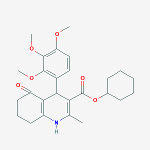 molecular formula C26H33NO6 B5172749 cyclohexyl 2-methyl-5-oxo-4-(2,3,4-trimethoxyphenyl)-1,4,5,6,7,8-hexahydro-3-quinolinecarboxylate 