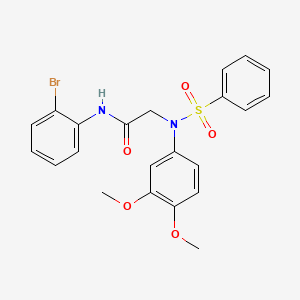 molecular formula C22H21BrN2O5S B5172769 N~1~-(2-bromophenyl)-N~2~-(3,4-dimethoxyphenyl)-N~2~-(phenylsulfonyl)glycinamide 