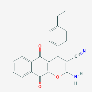 2-amino-4-(4-ethylphenyl)-5,10-dioxo-5,10-dihydro-4H-benzo[g]chromene-3-carbonitrile