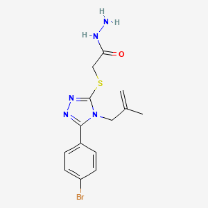 molecular formula C14H16BrN5OS B5172853 2-{[5-(4-bromophenyl)-4-(2-methyl-2-propen-1-yl)-4H-1,2,4-triazol-3-yl]thio}acetohydrazide CAS No. 5899-50-3