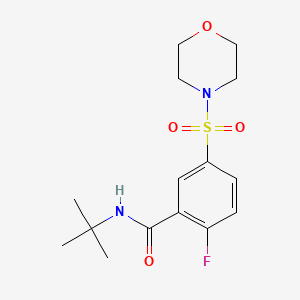 molecular formula C15H21FN2O4S B5172891 N-(tert-butyl)-2-fluoro-5-(4-morpholinylsulfonyl)benzamide 