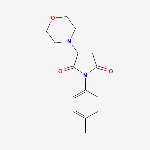 molecular formula C15H18N2O3 B5172902 1-(4-methylphenyl)-3-(4-morpholinyl)-2,5-pyrrolidinedione 