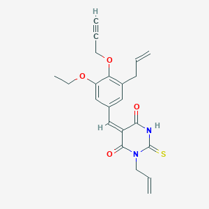 molecular formula C22H22N2O4S B5172925 1-allyl-5-[3-allyl-5-ethoxy-4-(2-propyn-1-yloxy)benzylidene]-2-thioxodihydro-4,6(1H,5H)-pyrimidinedione 