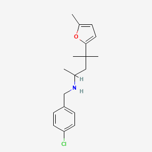 molecular formula C18H24ClNO B5172940 (4-chlorobenzyl)[1,3-dimethyl-3-(5-methyl-2-furyl)butyl]amine 