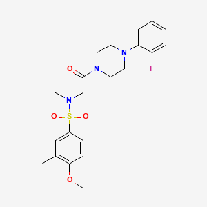 molecular formula C21H26FN3O4S B5172941 N-{2-[4-(2-fluorophenyl)-1-piperazinyl]-2-oxoethyl}-4-methoxy-N,3-dimethylbenzenesulfonamide 