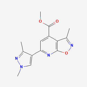 molecular formula C14H14N4O3 B5173007 methyl 6-(1,3-dimethyl-1H-pyrazol-4-yl)-3-methylisoxazolo[5,4-b]pyridine-4-carboxylate 
