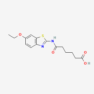 molecular formula C15H18N2O4S B5173019 6-[(6-ethoxy-1,3-benzothiazol-2-yl)amino]-6-oxohexanoic acid 