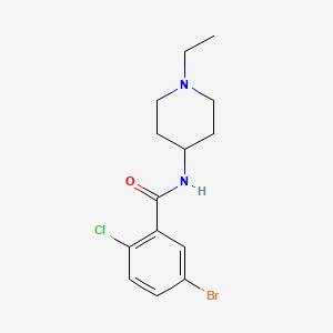 molecular formula C14H18BrClN2O B5173049 5-bromo-2-chloro-N-(1-ethyl-4-piperidinyl)benzamide 