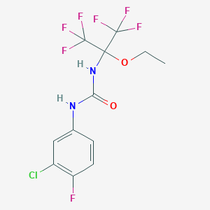 molecular formula C12H10ClF7N2O2 B5173059 N-(3-chloro-4-fluorophenyl)-N'-[1-ethoxy-2,2,2-trifluoro-1-(trifluoromethyl)ethyl]urea 