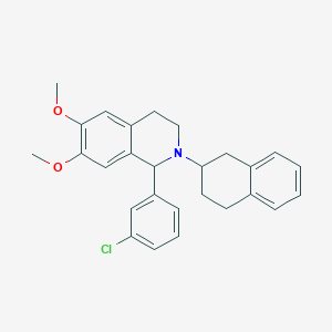 1-(3-chlorophenyl)-6,7-dimethoxy-2-(1,2,3,4-tetrahydro-2-naphthalenyl)-1,2,3,4-tetrahydroisoquinoline