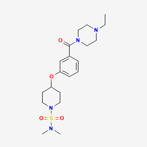 molecular formula C20H32N4O4S B5173071 4-{3-[(4-ethyl-1-piperazinyl)carbonyl]phenoxy}-N,N-dimethyl-1-piperidinesulfonamide 