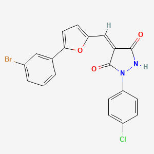 4-{[5-(3-bromophenyl)-2-furyl]methylene}-1-(4-chlorophenyl)-3,5-pyrazolidinedione