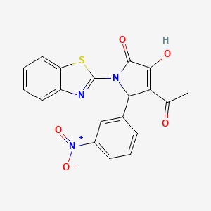 molecular formula C19H13N3O5S B5173081 4-acetyl-1-(1,3-benzothiazol-2-yl)-3-hydroxy-5-(3-nitrophenyl)-1,5-dihydro-2H-pyrrol-2-one 