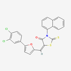 molecular formula C24H13Cl2NO2S2 B5173083 5-{[5-(3,4-dichlorophenyl)-2-furyl]methylene}-3-(1-naphthyl)-2-thioxo-1,3-thiazolidin-4-one 