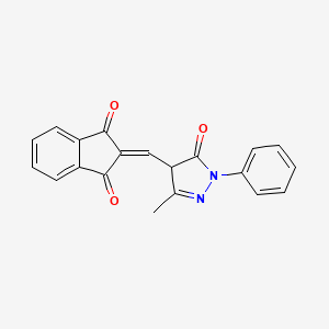 molecular formula C20H14N2O3 B5173117 2-[(3-methyl-5-oxo-1-phenyl-4,5-dihydro-1H-pyrazol-4-yl)methylene]-1H-indene-1,3(2H)-dione 