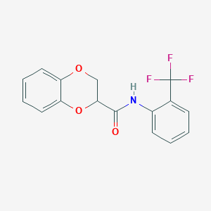 molecular formula C16H12F3NO3 B5173124 N-[2-(trifluoromethyl)phenyl]-2,3-dihydro-1,4-benzodioxine-2-carboxamide 