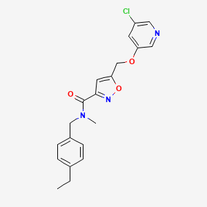 molecular formula C20H20ClN3O3 B5173131 5-{[(5-chloro-3-pyridinyl)oxy]methyl}-N-(4-ethylbenzyl)-N-methyl-3-isoxazolecarboxamide 