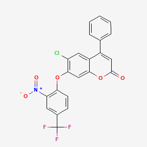 6-chloro-7-[2-nitro-4-(trifluoromethyl)phenoxy]-4-phenyl-2H-chromen-2-one